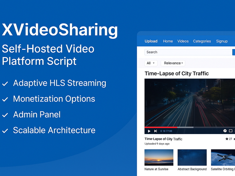 XVideosharing video hosting script Thumbnail
